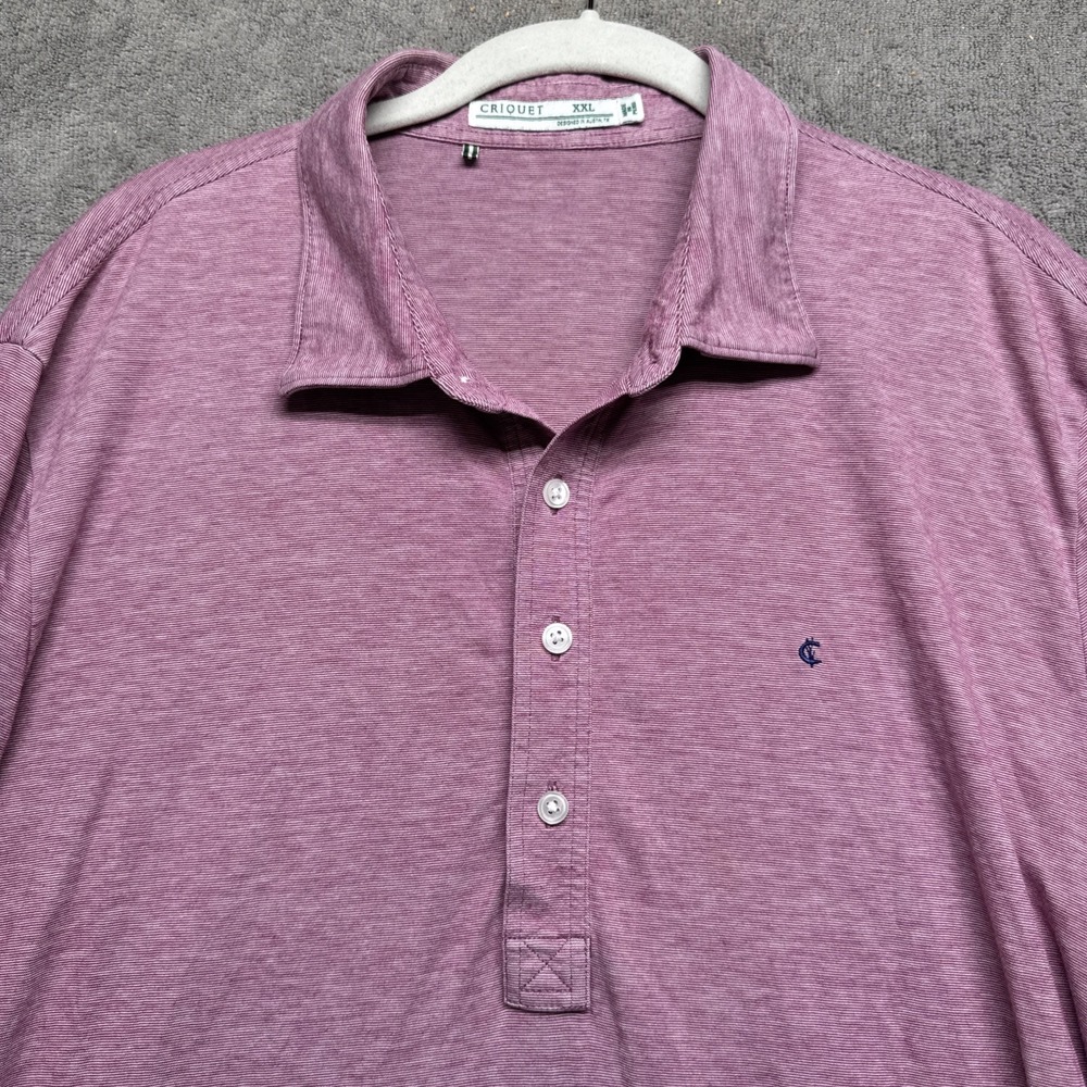 Criquet Performance Polo Shirt Men's XXL Purple Heathered Short Sleeve Golf
